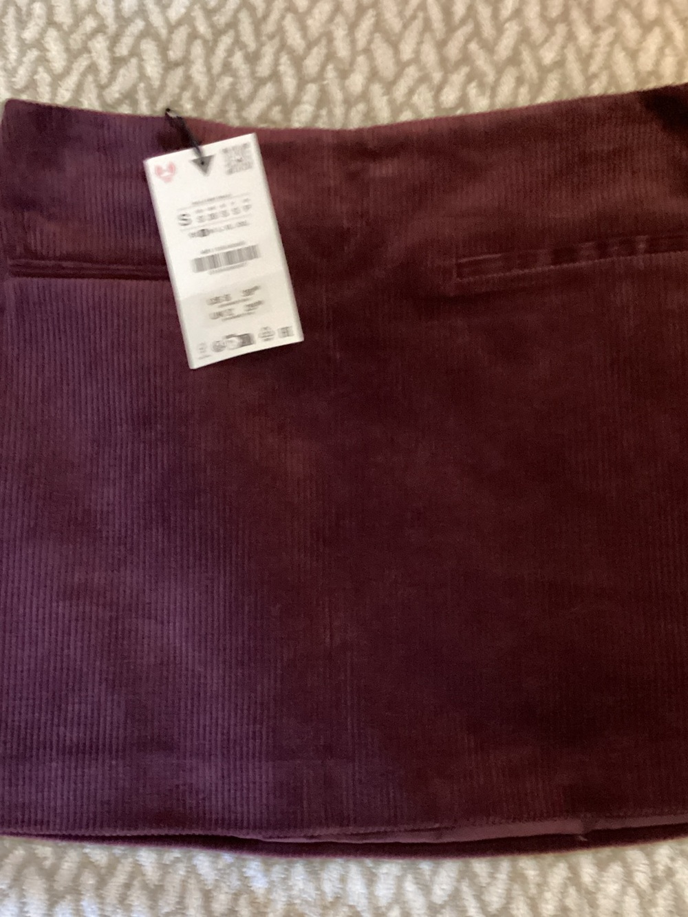 Women's Corduroy Mini Skirt in Deep Plum